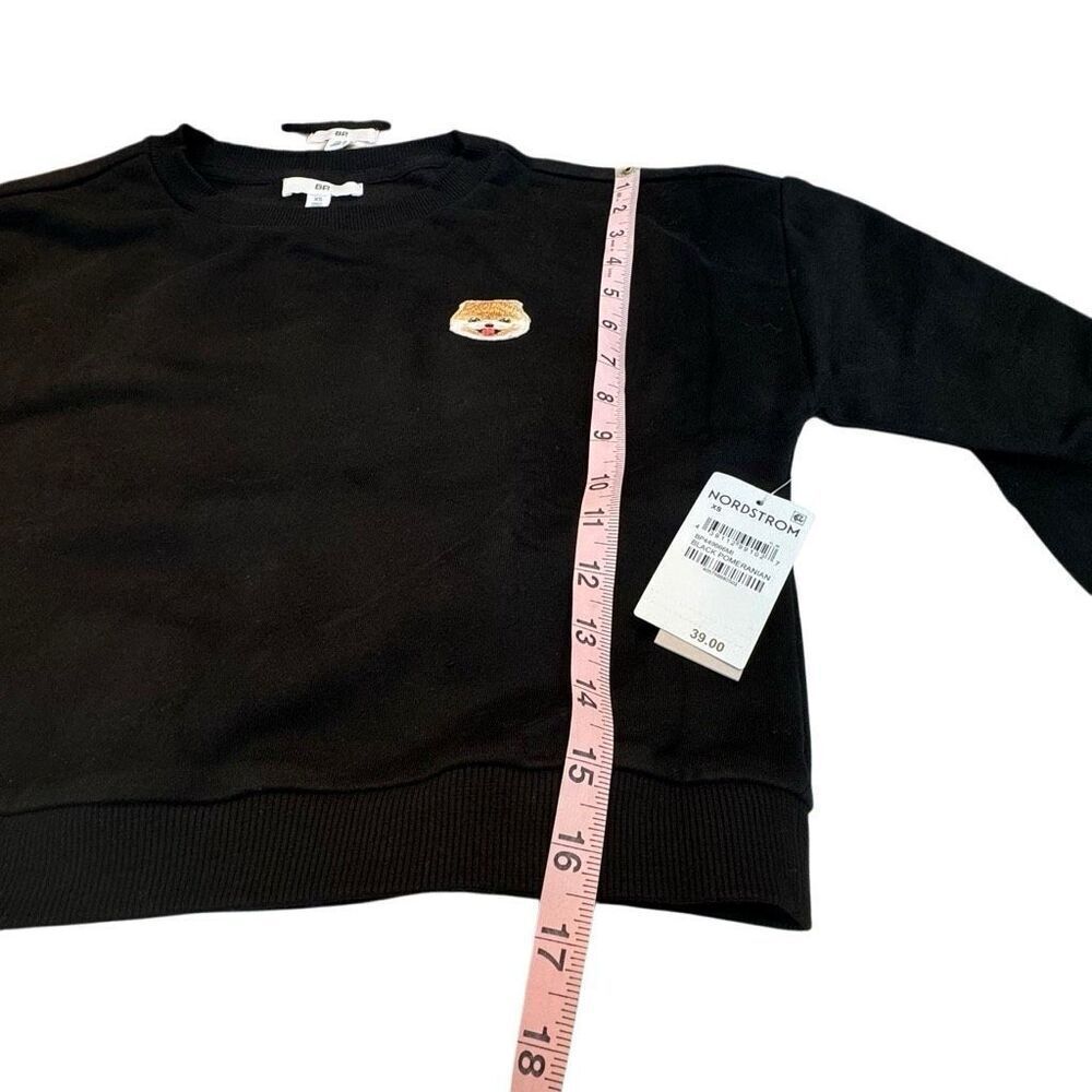 New Nordstrom Bundle Leopard Fleece& Doggy Crop Sweatshirt XS Black Tan - Picture 10 of 10